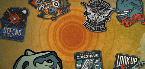 DINOSAUR EXTINCTION ENAMELED 6 PIN SET