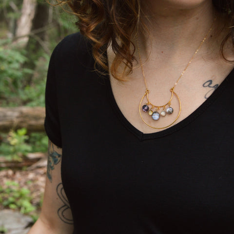 Galilean Moons of Jupiter Statement Necklace Jewelry Yugen Handmade