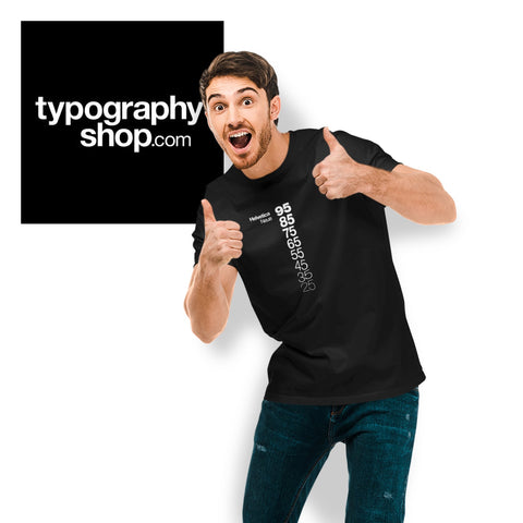 Helvetica Neue Descending a T-shirt for Men T-Shirts Typography Shop