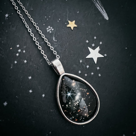 JWST Deep Field Drops in Cosmic Ocean Teardrop Necklace