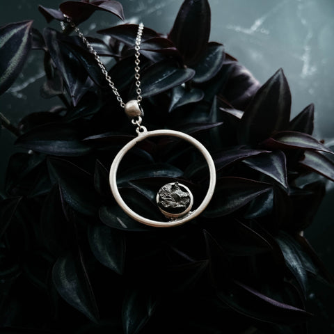 Circle Necklace with Authentic Raw Meteorite Jewelry Yugen Handmade