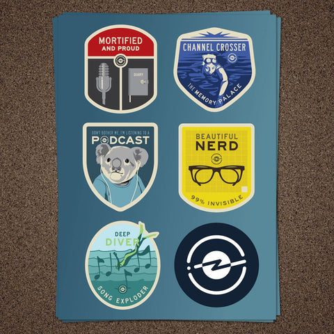 Radiotopia Merit Badge Stickers (Sets of 18) Stickers Radiotopia