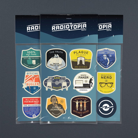 Radiotopia Merit Badge Stickers (Sets of 18) Stickers Radiotopia