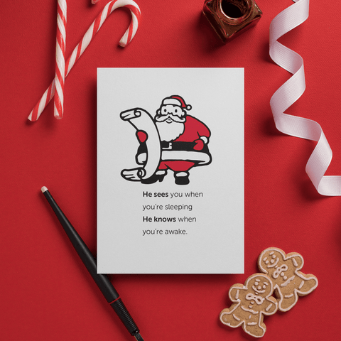 Santa NSA Card Greeting Cards Chop Shop