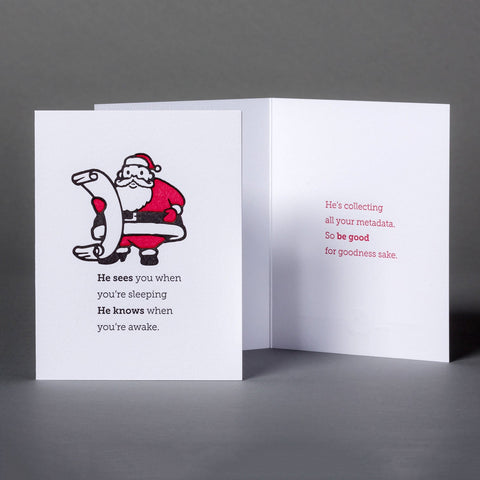 Santa NSA Card Greeting Cards Chop Shop