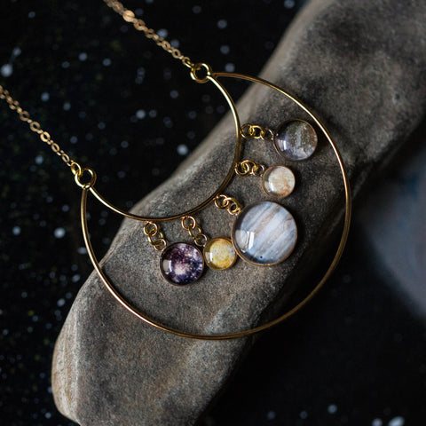 Galilean Moons of Jupiter Statement Necklace Jewelry Yugen Handmade