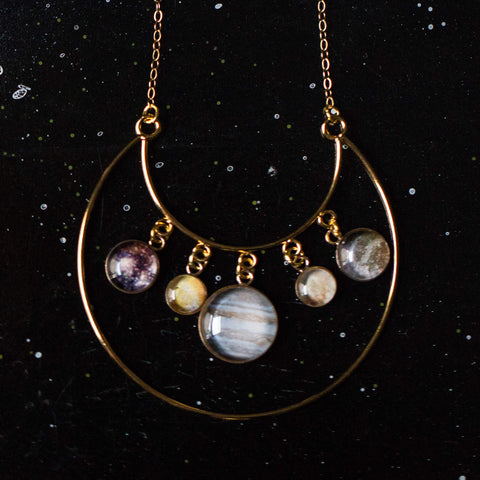 Galilean Moons of Jupiter Statement Necklace Jewelry Yugen Handmade
