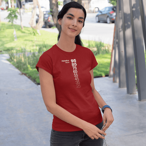 Helvetica Neue Descending a T-shirt for Women T-Shirts Typography Shop