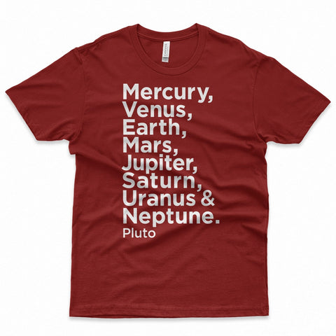 Planetary Roll Call for Men T-Shirts Chop Shop in Space
