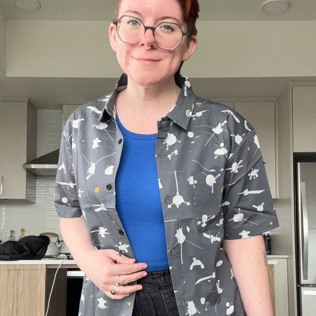 Beyond Earth Historic Space Probes Button-Up Shirts-4