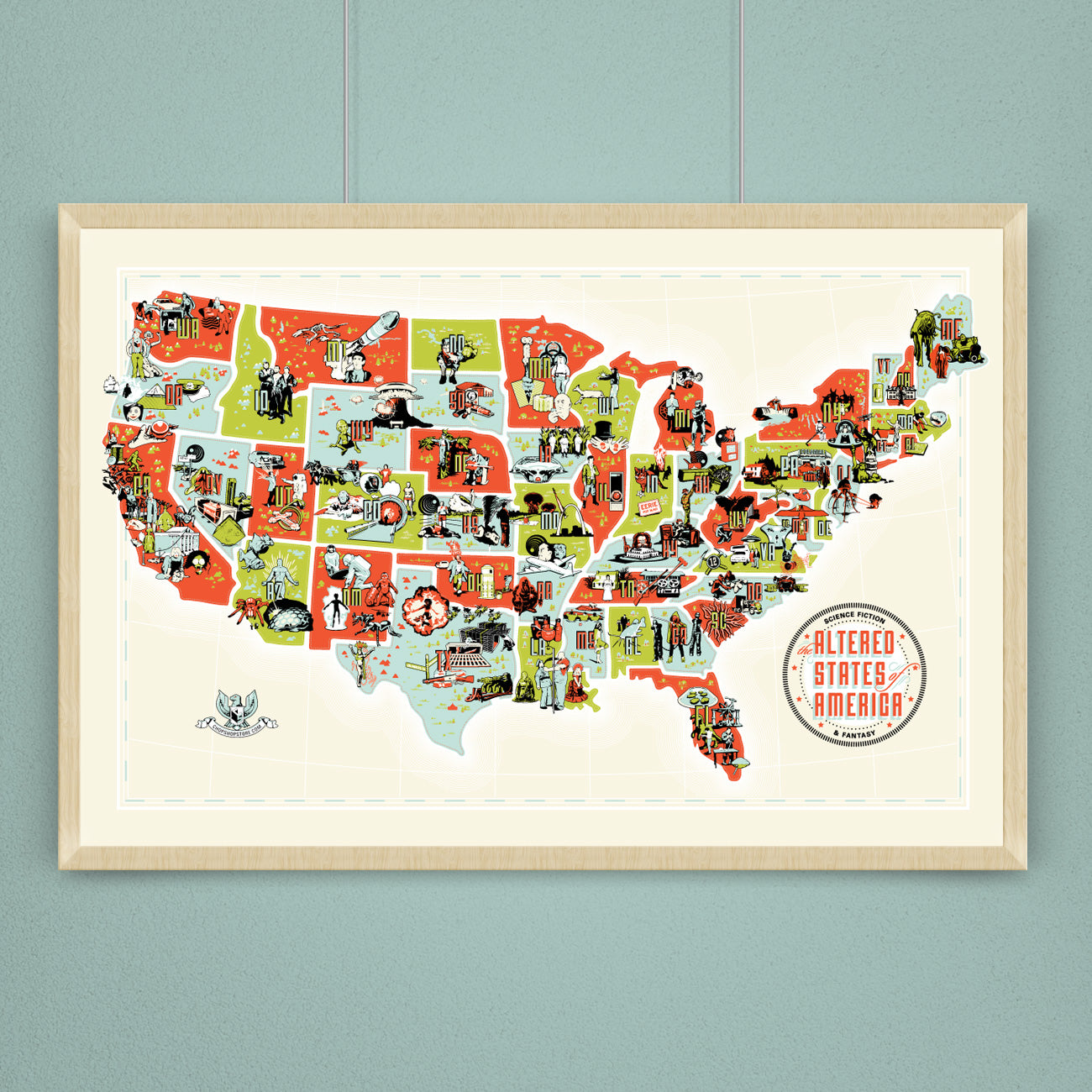 Altered States of America (A SciFi/Horror Map of the USA)