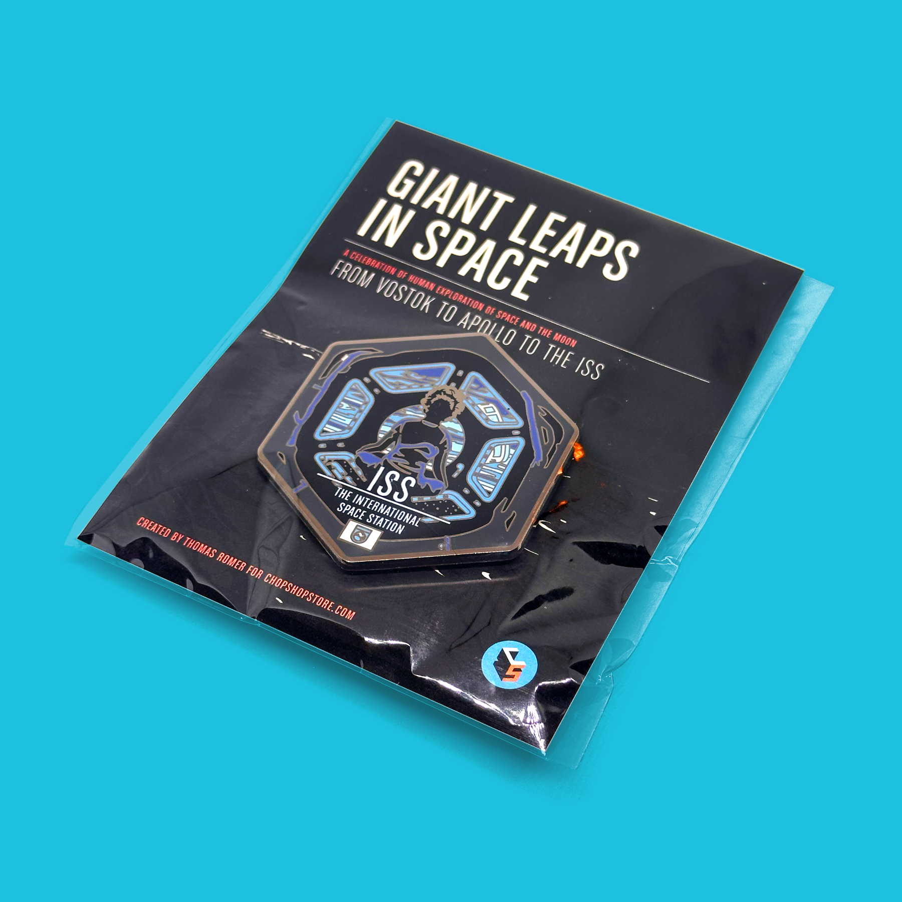 ISS Enameled Pin from the Giant Leaps in Space Series