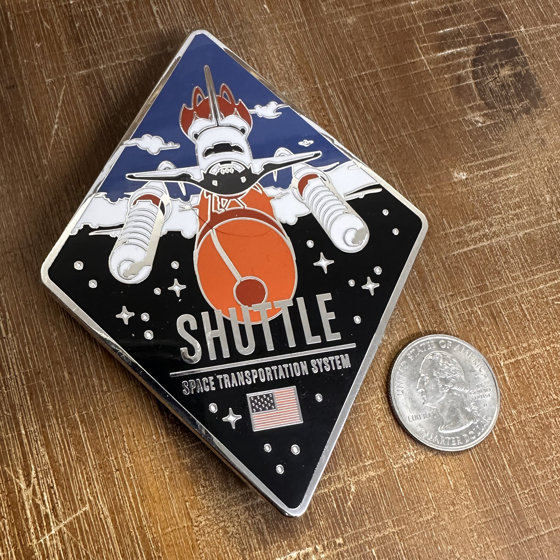 Space Shuttle Super Sized Enameled Pin