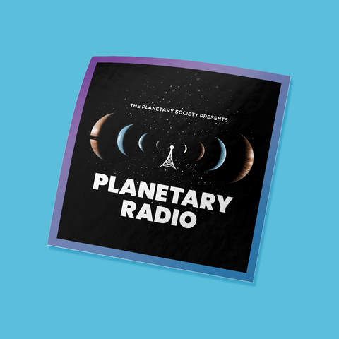 Planetary Radio Square Sticker for The Planetary Society