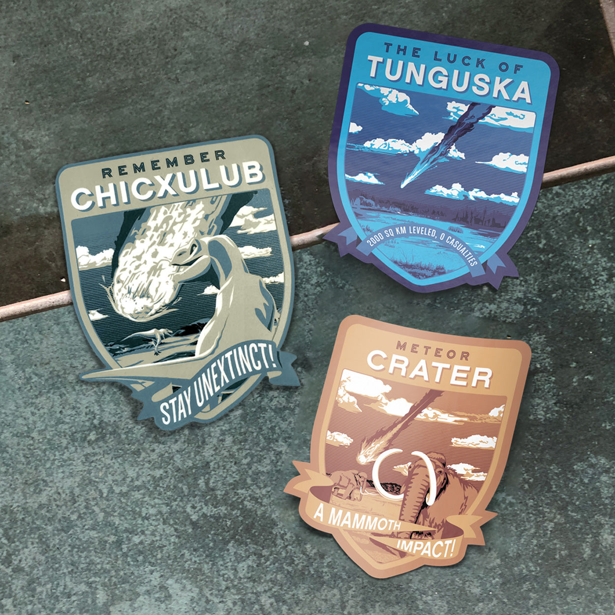 KickAsteroid Historic Impacts Sticker Set