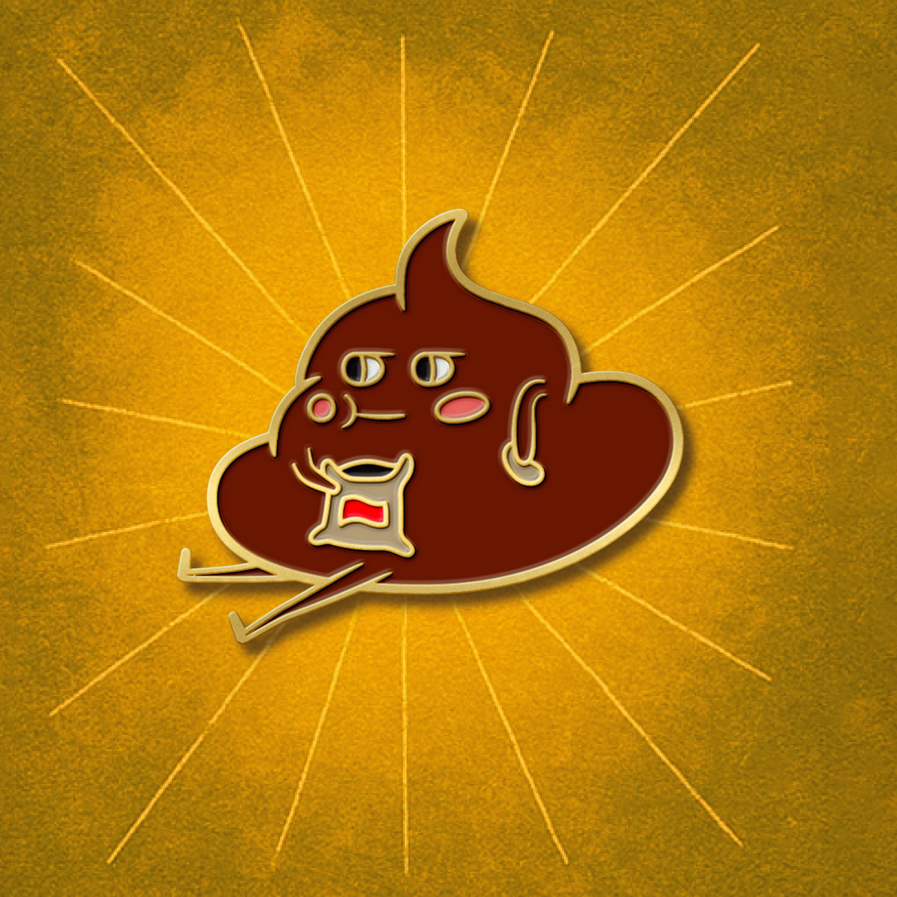 Chippy Poop Emoji Pin