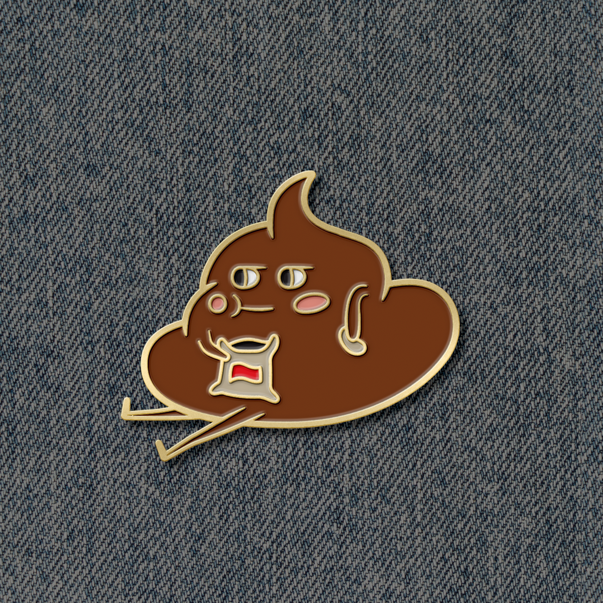 Chippy Poop Emoji Pin