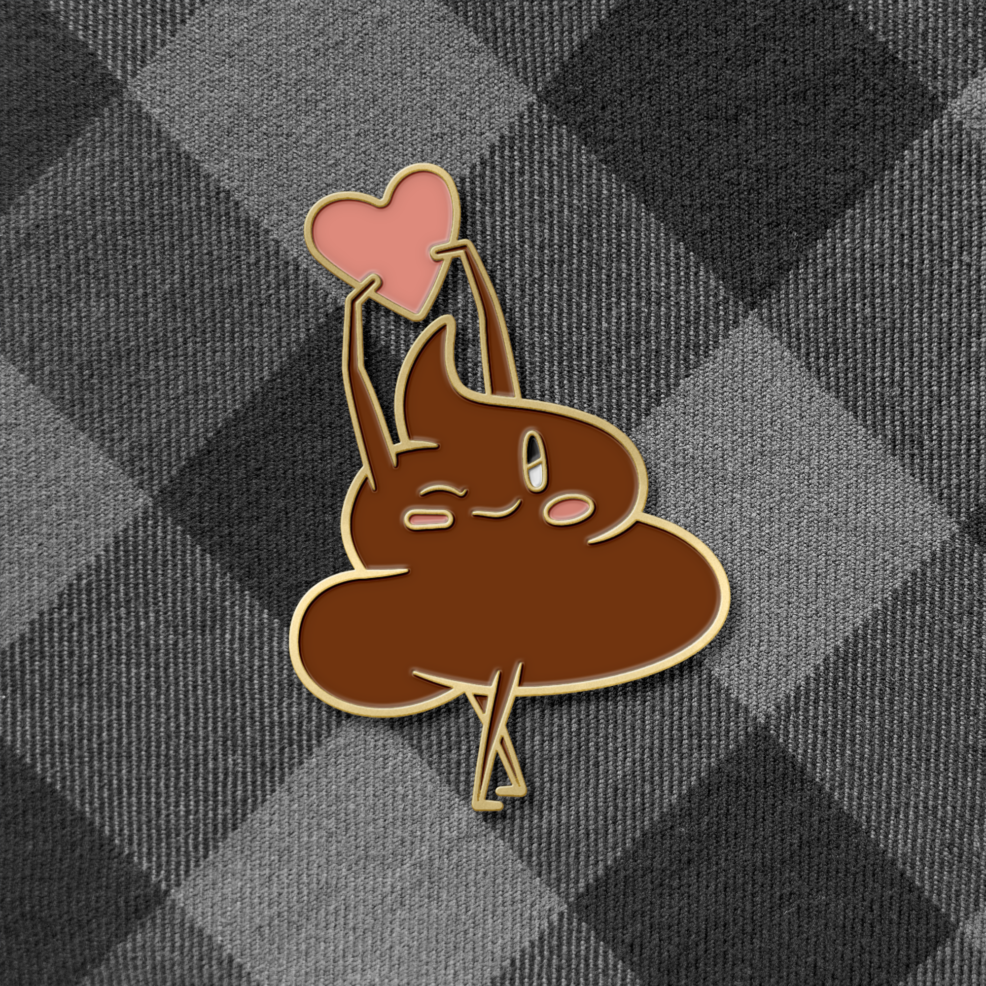 Hearty Poop Emoji Pin