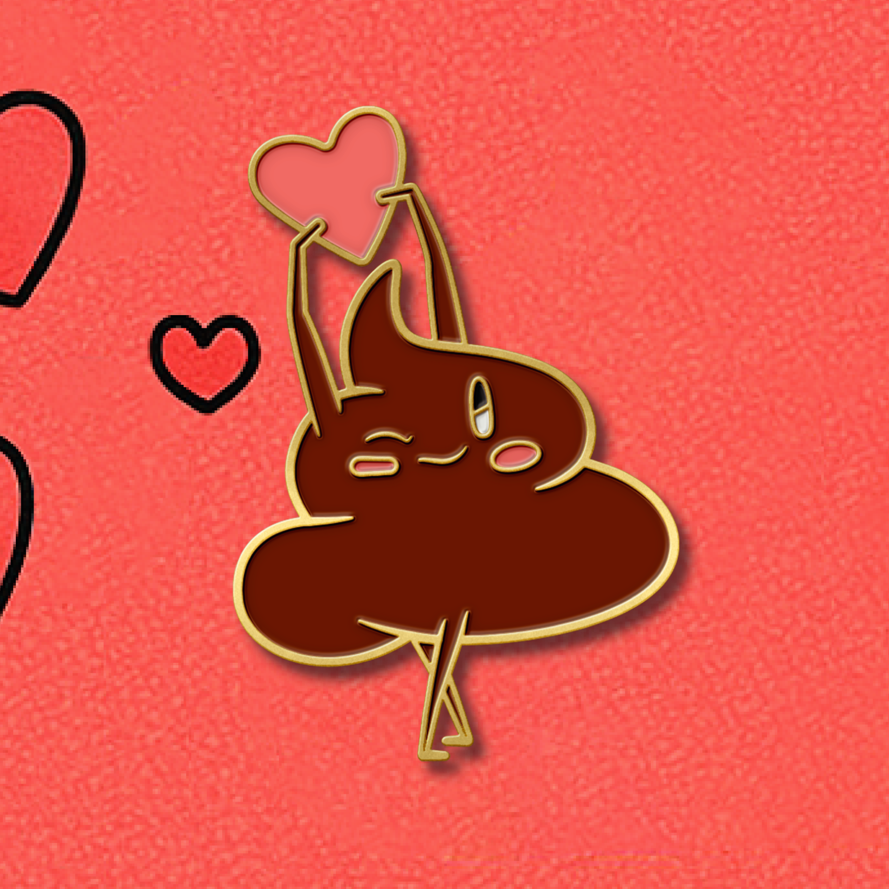 Hearty Poop Emoji Pin