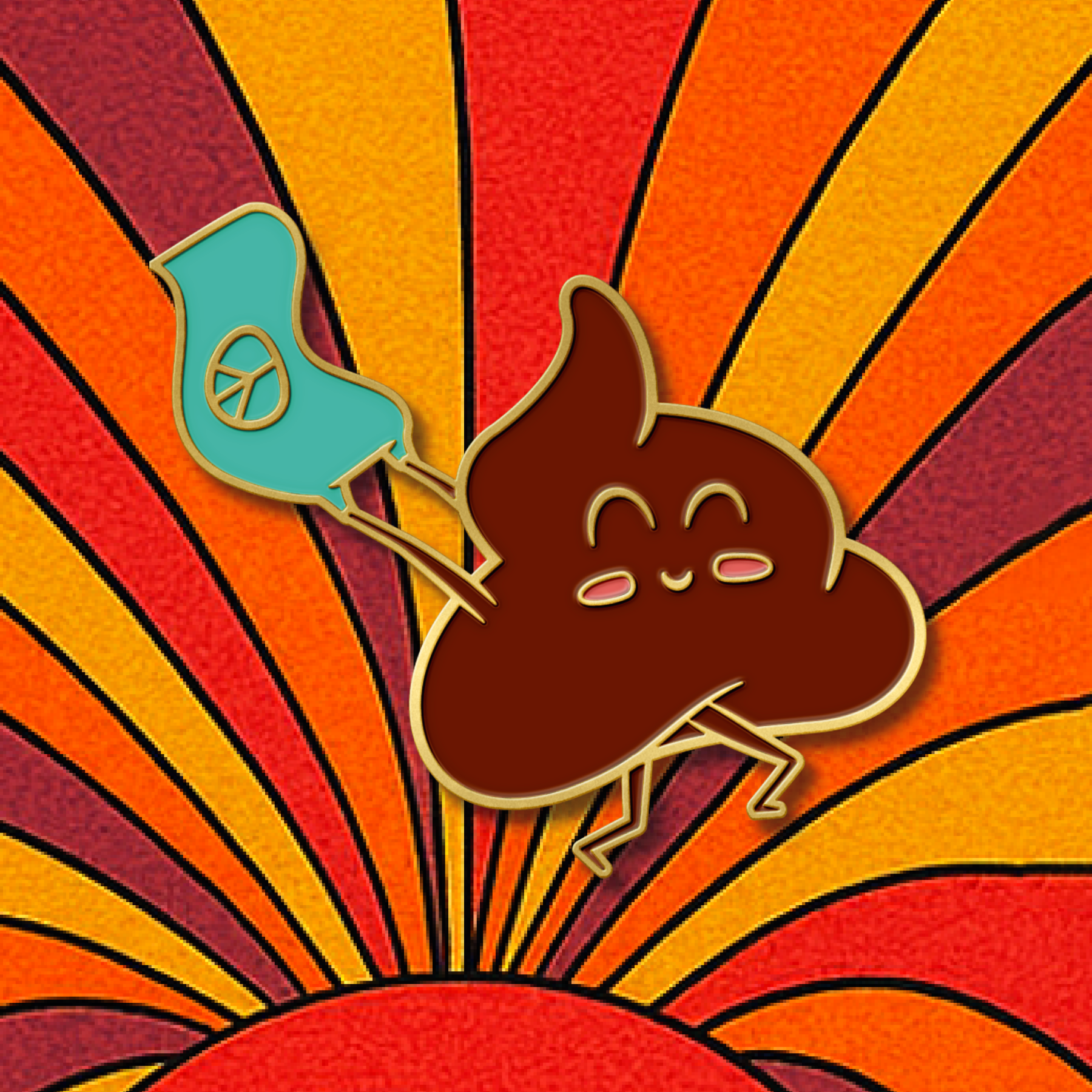 Peace Poop Emoji Pin