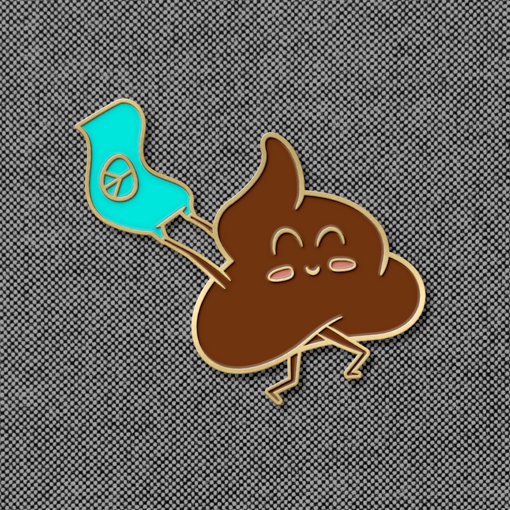 Peace Poop Emoji Pin