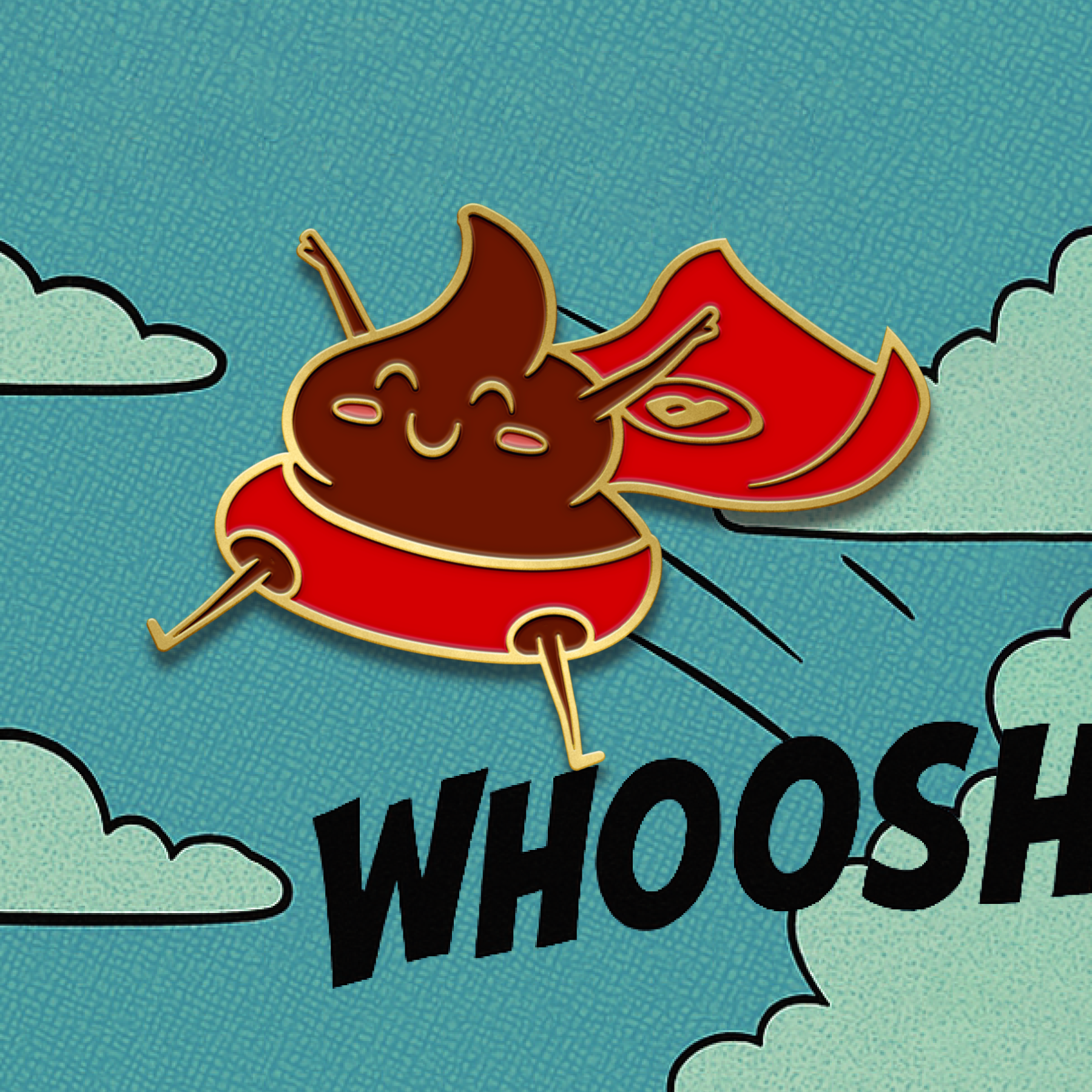 Super Poop Emoji Pin