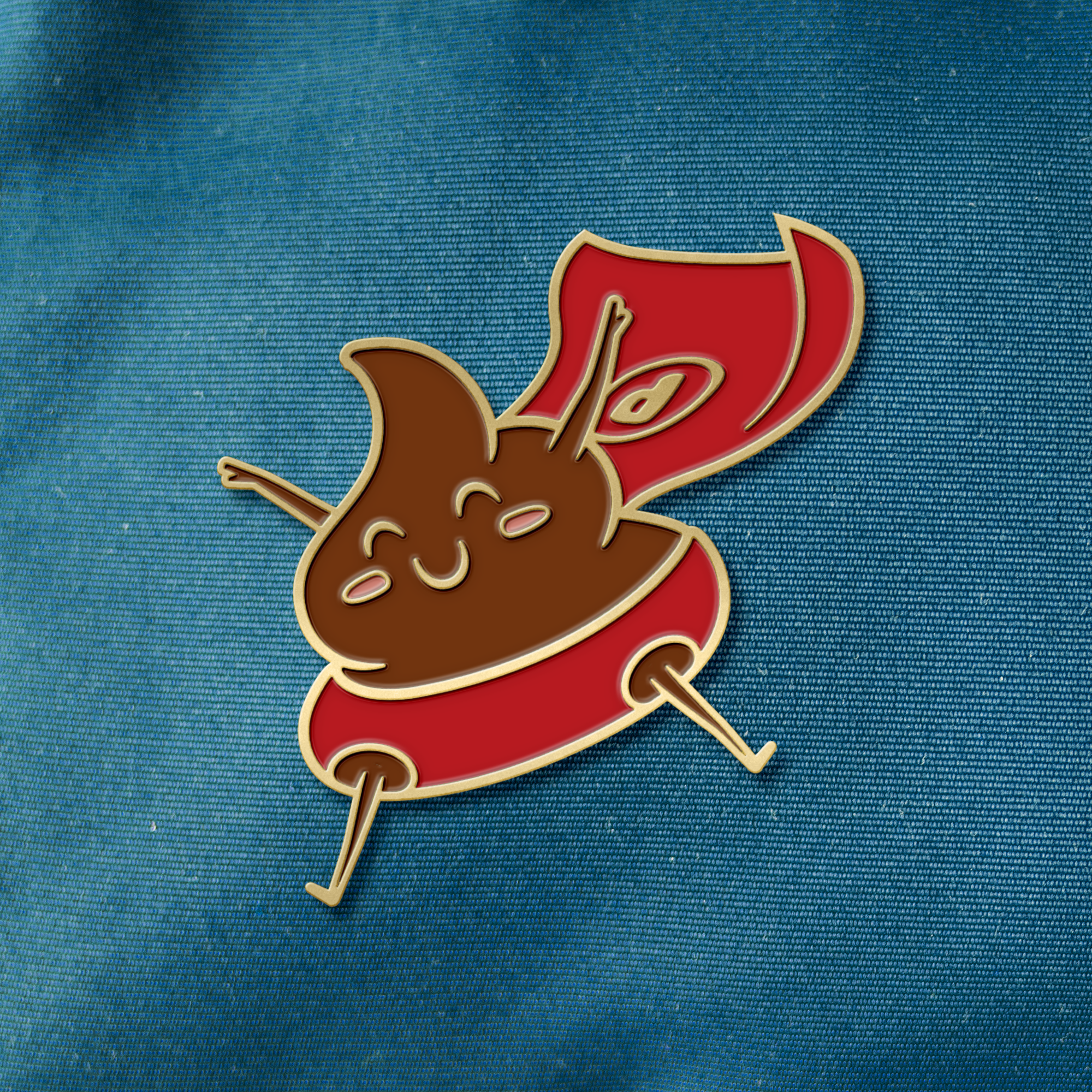 Super Poop Emoji Pin