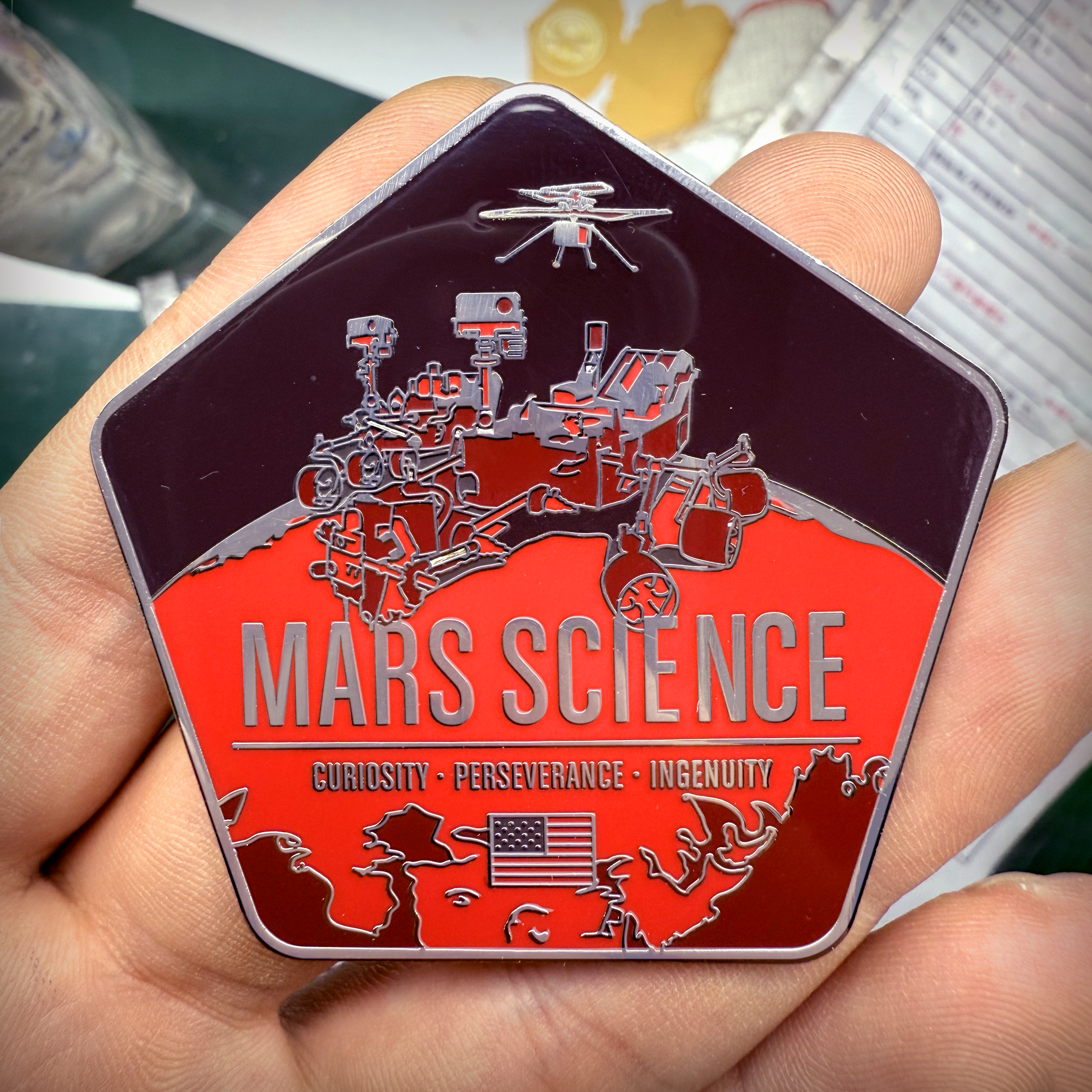 Mars Science Enameled Pin from the Historic Spacecraft Series