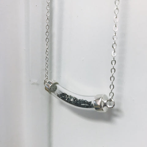 Stardust Vial Specimen Necklace with Meteorite Jewelry Yugen Handmade