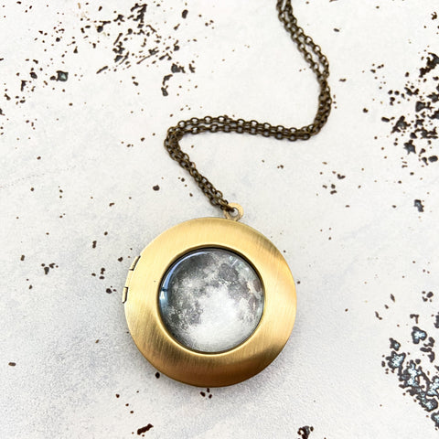 Personalized Moon Necklace with Custom Lunar Phase from Provided Date and Time - Gift for Bridesmaids, Mothers Day, Space TheMED Weddings - Handcrafted Celestial Jewelry by Yugen Handmade