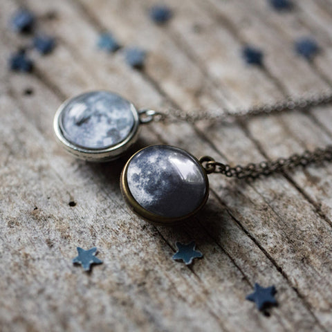 Double Sided Birth Moon Custom Date Pendant Necklace Jewelry Yugen Handmade