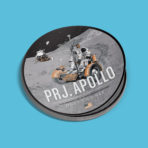 Project Apollo Featuring the Lunar Rover Sticker from The Giant Leaps in Space Series