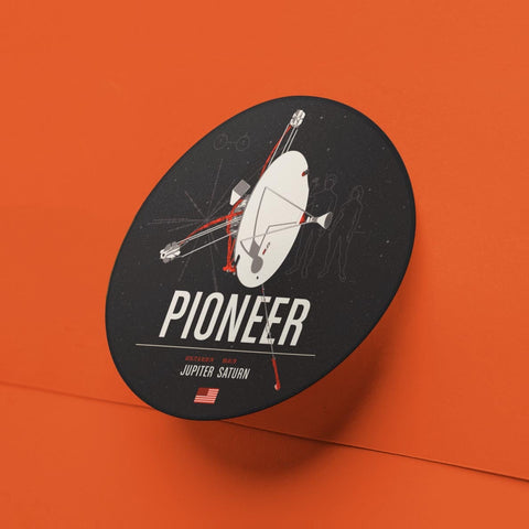 Pioneer Sticker from the Historic Robotic Spacecraft Series Stickers Chop Shop in Space