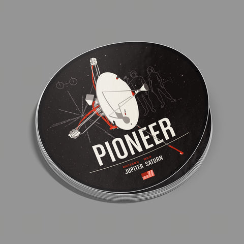 Pioneer Sticker from the Historic Robotic Spacecraft Series Stickers Chop Shop in Space