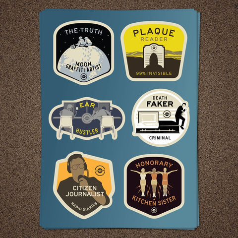 Radiotopia Merit Badge Stickers (Sets of 18) Stickers Radiotopia