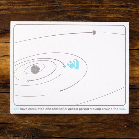 Plus One Orbit (for Birthday or Anniversary) Greeting Cards The Planetary Society