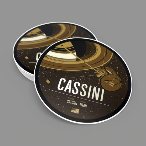 Cassini Sticker from the Historic Robotic Spacecraft Series Stickers Chop Shop in Space