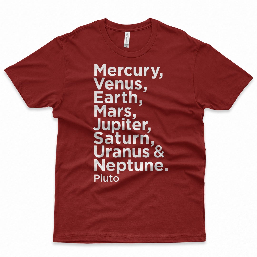 Planetary Roll Call for Men T-Shirts Chop Shop in Space
